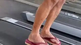 Беговая дорожка, спортсмен, бегун, спортзал, тренировка, прикол)