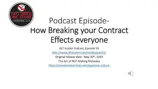 Inside Japan Podcast, Ep. 55- Breaking your Contract in Japan