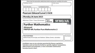 Pearson Edexcel Further Pure 2 2023 A level further maths