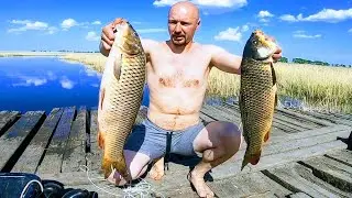 Fishing by casting net on the river; fishing on common carp in spring; Kruglyash and Prodolgavash
