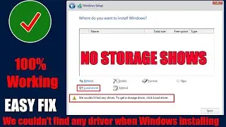How to Fix We Couldn’t Find Any Drives when installing Windows 10 or Windows 11 | HDD not Showing