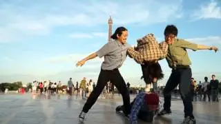 Dancing the Love Live! OP song in front of the Eiffel Tower