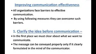 Improving communication effectiveness | Communication | Directing | Chapter - 7 | Class - 12