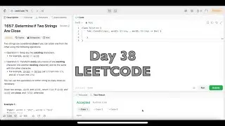 Day 38: LeetCode Problem 1657.  Determine if Two Strings Are Close - Swift