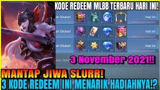New 3 Codes Redeem MLBB Today 3 November 2021👍🏻Good this redeem code gives you diamonds and borders!