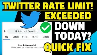 Twitter Down ? Error FIX ? ✅ Rate Limit Exceeded Twitter Iphone ? ⚠️ Twitter Not Working Why?