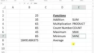 Excel Six Basic Important Functions in Just 3 Minutes