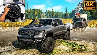 RAM 1500 TRX vs Cargo Truck Recovery in Deep Mud! | SnowRunner Gameplay 4K