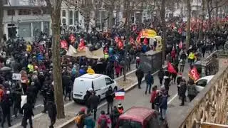Massive Demonstration in different cities of France against pension reform