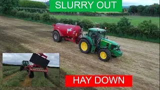 SLURRY OUT, HAY DOWN. PRESSURE ON