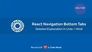 Bottom Tab Navigator React Navigation v5 in React Native | Active Bottom Tab Bar Hindi/Urdu Tutorial