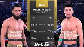Khamzat Chimaev vs Shavkat Rakhmonov Full Fight - UFC 5 Fight Of The Night