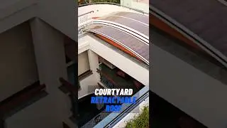 Courtyard retractable roof for open sky living