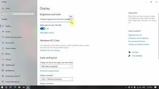 Win 10 brightness control and night mode setting