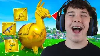 Fortnite GOLD LLAMA Only Challenge! (Impossible Loot Win)