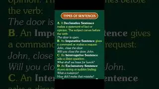 4 types of sentences