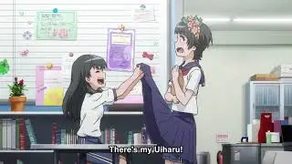 Lift the skirt ,anime funny moment