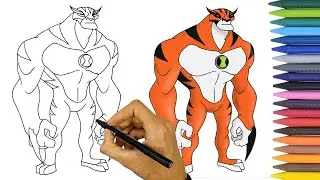 How to draw an BEN 10 Rath Tiger - Easy step by step for beginners