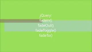 jQuery-S: Bài 3. fadeIn(), fadeOut(), fadeToggle(), fadeTo()
