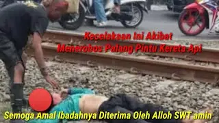 Yang Engga Kuat Jangan Nonton ‼️Detik Detik Pengendara Motor Tertabrak Kereta Di Karawang#viralvideo