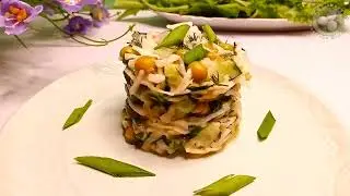 Сочный, Хрустящий Салат с Зеленым Горошком 😋