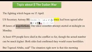 Topic about Dagaal-ka Suudaan || English To Somali.