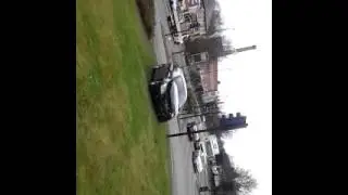 Vauxhall Astra crash on roundabout