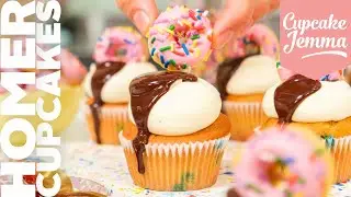 Mini Donut-topped Homer Cupcakes recipe  🍩 | Cupcake Jemma