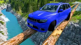 Cars vs Log Bridge #2 - BeamNG.Drive