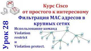 Урок 28 Cisco Packet Tracer Фильтрация MAC адресов в крупных сетях, использование Violation restrict