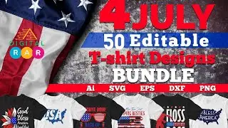 shirt 4th of July 50 Editable T shirt Designs Bundle