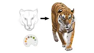 [DeltaPen] Tiger: digital painting timelapse