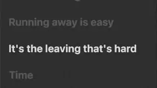 Running Away (Time) --lower pitched