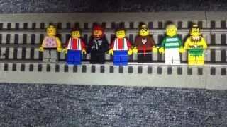 TRAIN RUNS OVER LEGO MAN 2013