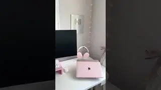 Set up my office desk with me 🤍 #pinkoffice #upliftdesk #pinkcore #standingdesk
