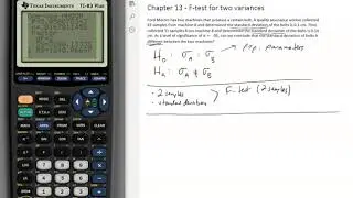 Chapter 13 (part 5) - F-test of two variances on calculator