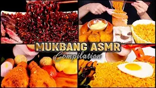 Mukbang ASMR Compilation Eating Black Bean Noodles Jjajangmyeon |  Cheese SPAM Sausage | Yosii ASMR