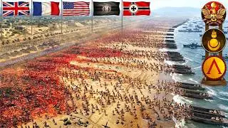 7,000,000 Romans, Spartans & Mongols Landing Vs Elite Modern Army - Ultimate Epic Battle Simulator 2