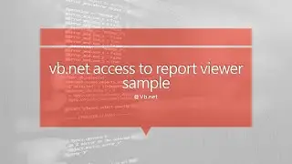 VB.net access database to report viewer sample