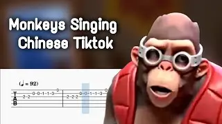 Chinese Monkeys Singing Tiktok song (Guitar Tutorial)