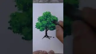 How to draw a tree in oil pastels. 