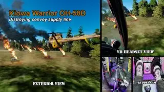 DCS Kiowa Warrior OH-58D destroys ground targets in VR