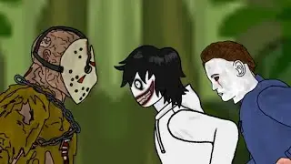 Jason VS Jeff the killer & Michael Myers   (Drawing Cartoon 2) ✨