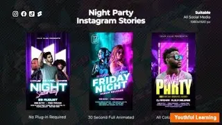Night Party Instagram Stories » free after effects templates   after effects intro template