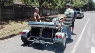 V8 trike startup & idle - Custom Built Chev 350 V8 - JHB South Africa