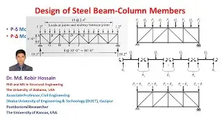 Design of top chord member of truss with a load between node points/joints
