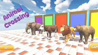 USA Paint & Animals Duck, Cow, Gorilla, Lion, chicken Elephant Fountain Crossing Turtle Cartoon Game