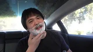 Shaving my quarantine beard in my Tesla Model 3!