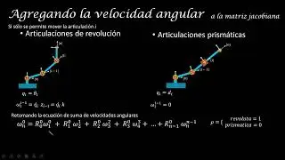 Agregando la velocidad angular a la matriz Jacobiana