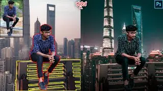 Photoshop Manipulation tutorial Kannada ಕನ್ನಡ | How to Change Background Night Effect Photoshop Edit